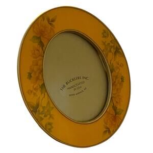 Vintage The Bucklers Inc 1980 Oval Yellow Floral Enamel Picture Frame